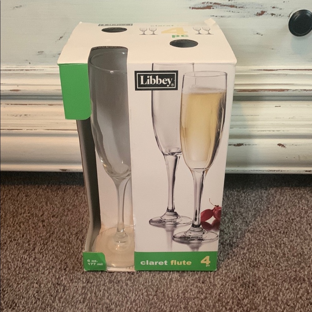 Libbey Claret Flute Glasses
